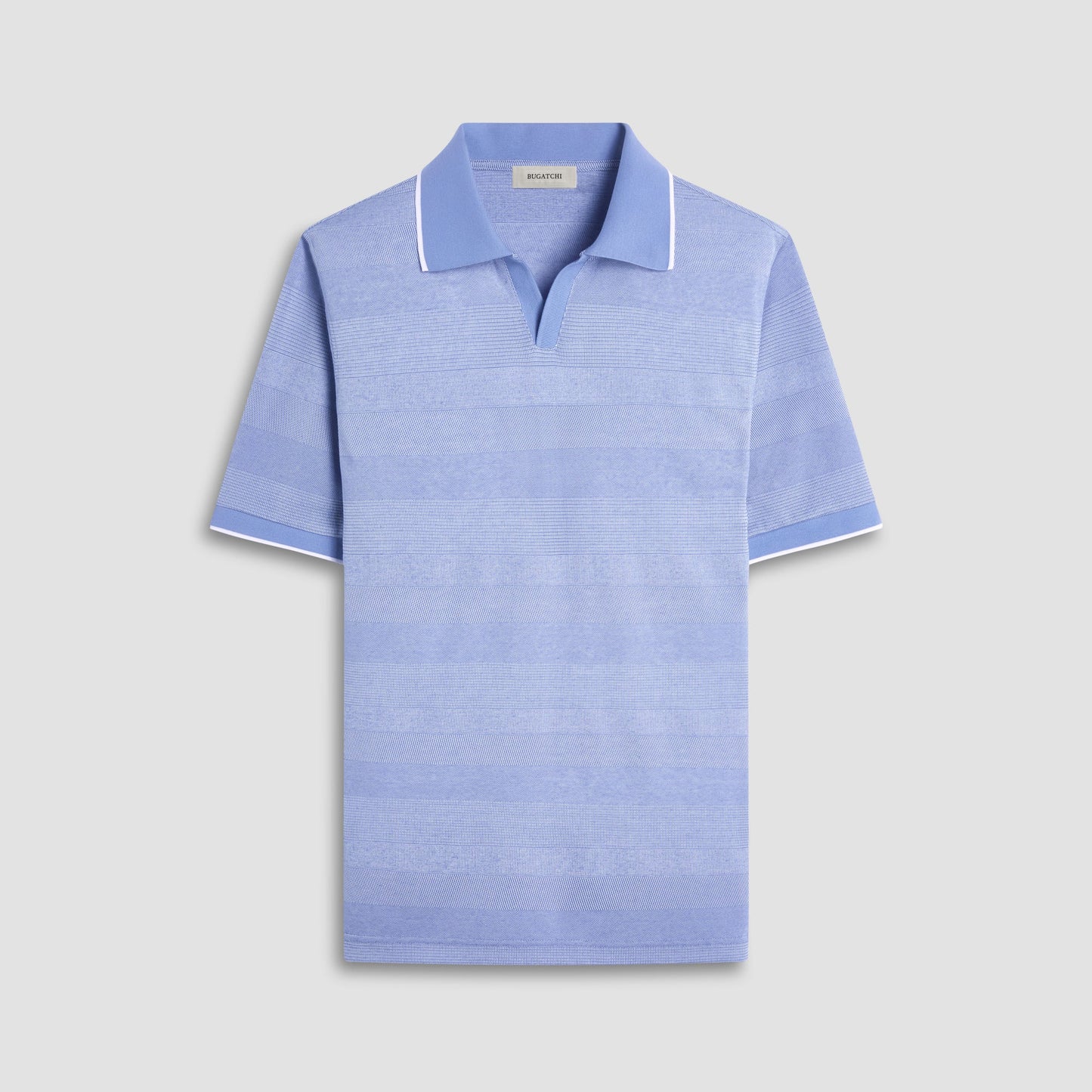 Bugatchi Mixed Media Johnny Collar Polo Shirt Air Blue