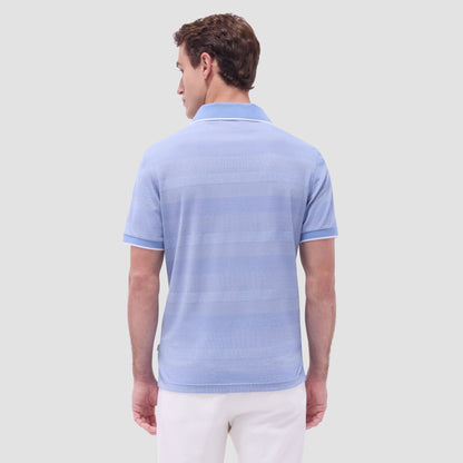 Bugatchi Mixed Media Johnny Collar Polo Shirt Air Blue