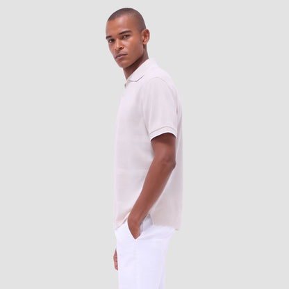Bugatchi Mixed Media Johnny Collar Polo Shirt Almond