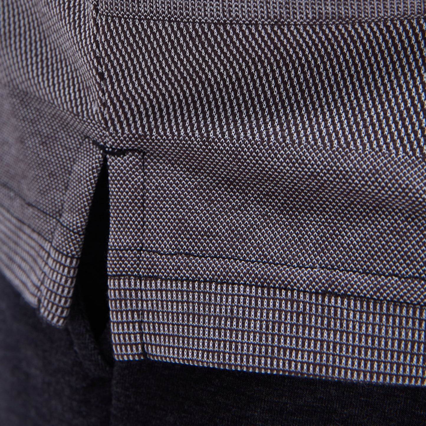 Bugatchi Mixed Media Johnny Collar Polo Shirt Anthracite