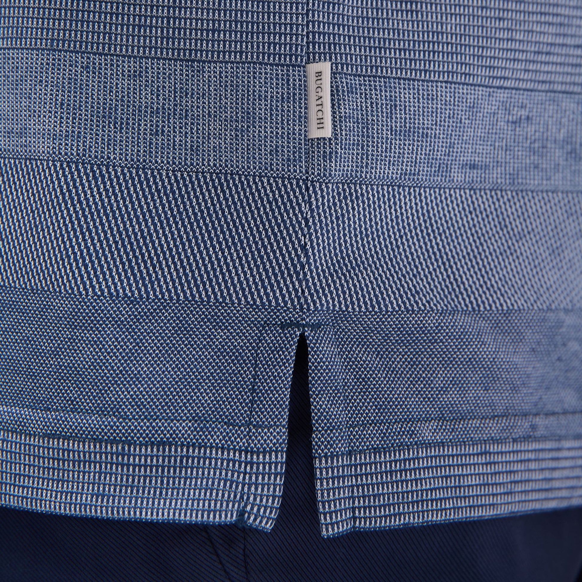 Bugatchi Mixed Media Johnny Collar Polo Shirt Indigo