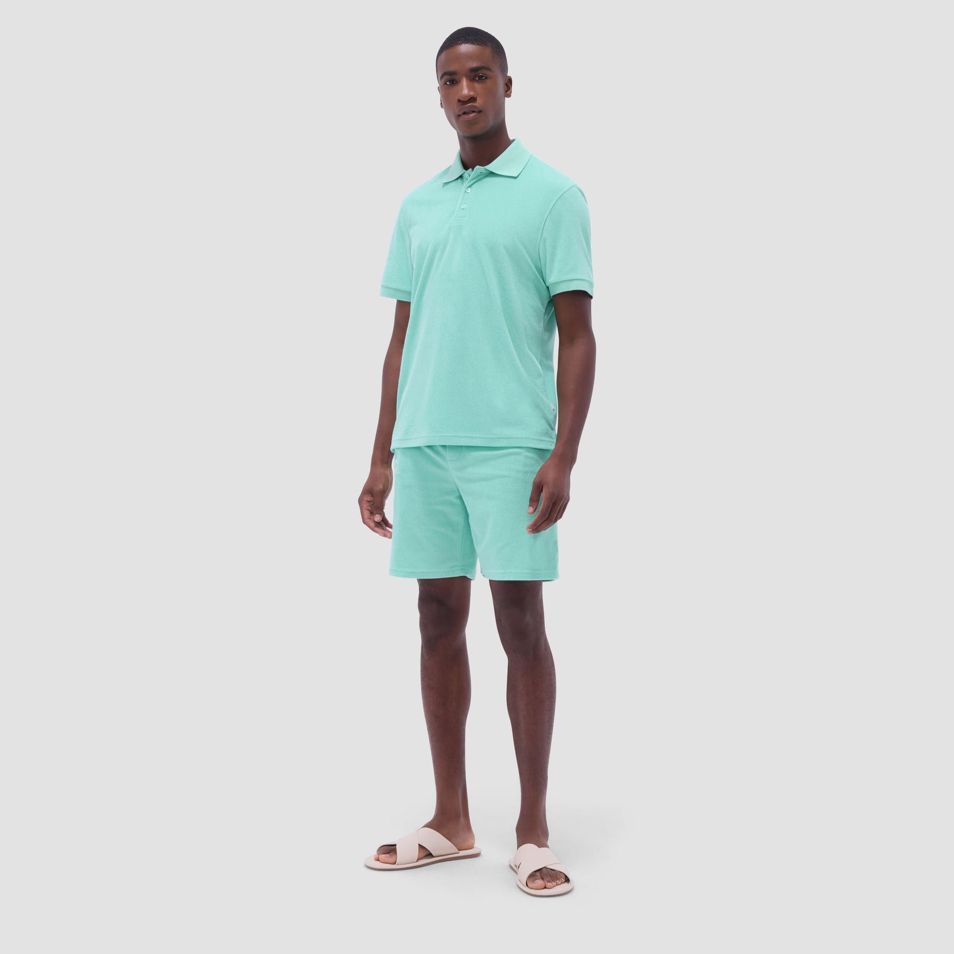 Bugatchi French Terry Polo Shirt Menthol
