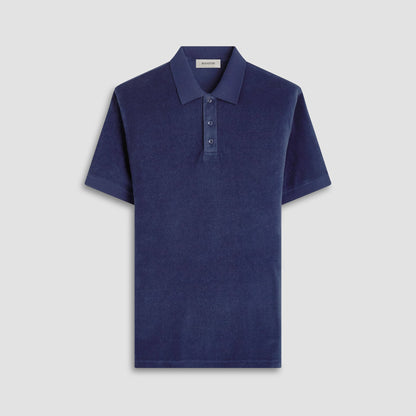 Bugatchi French Terry Polo Shirt Navy