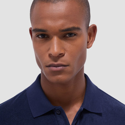 Bugatchi French Terry Polo Shirt Navy