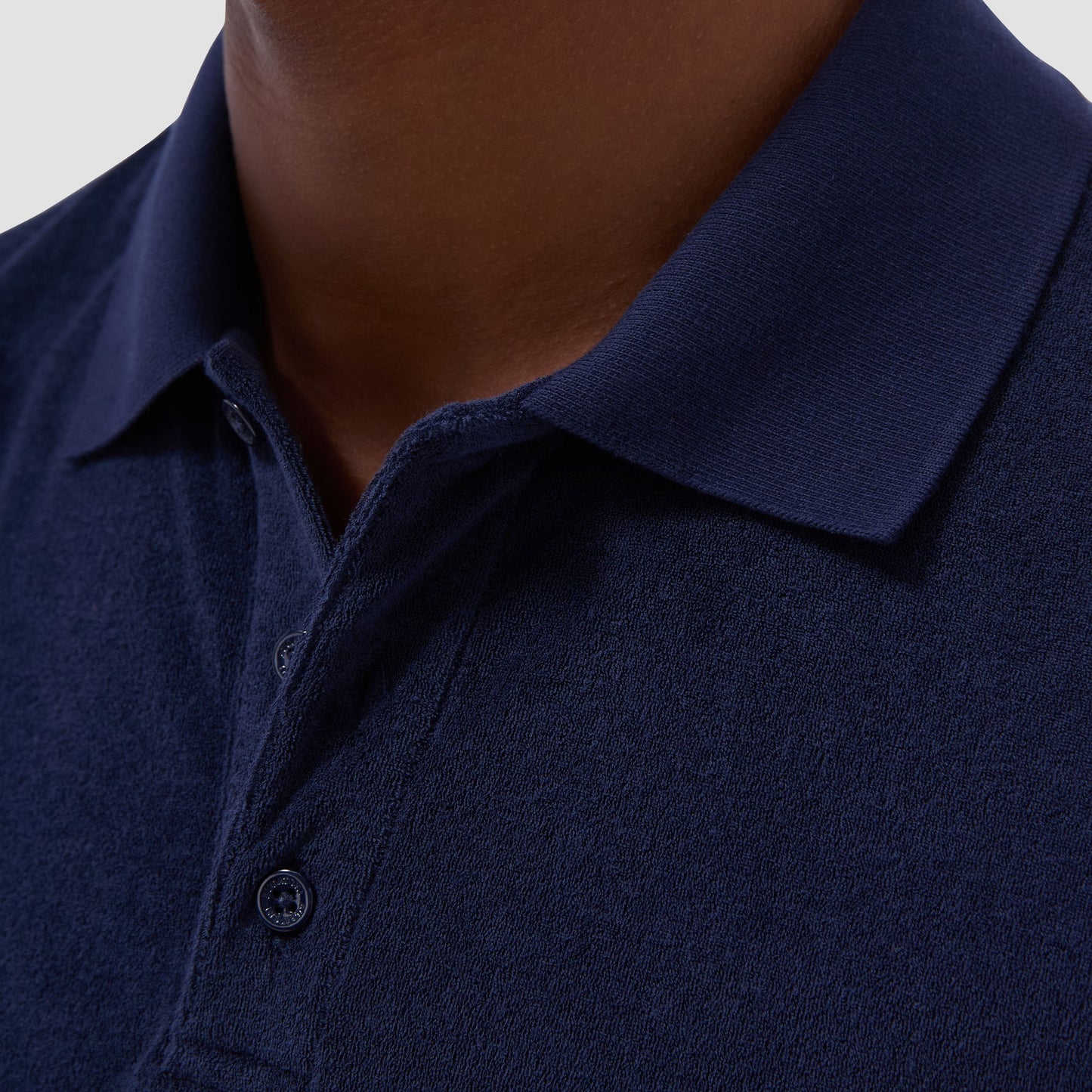Bugatchi French Terry Polo Shirt Navy