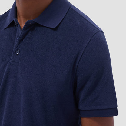 Bugatchi French Terry Polo Shirt Navy