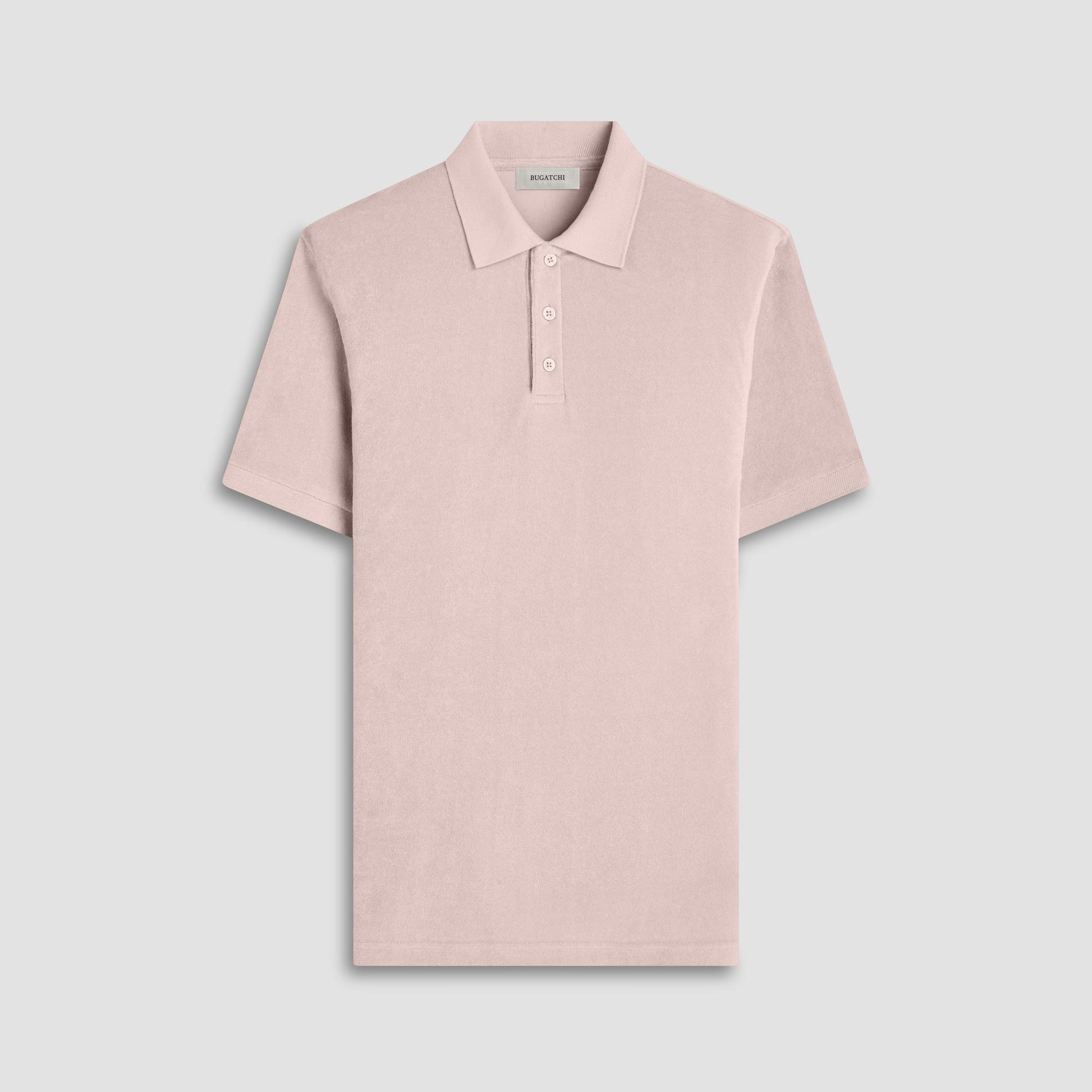 Bugatchi French Terry Polo Shirt Sand