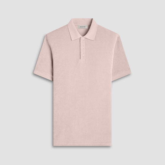 Bugatchi French Terry Polo Shirt Sand