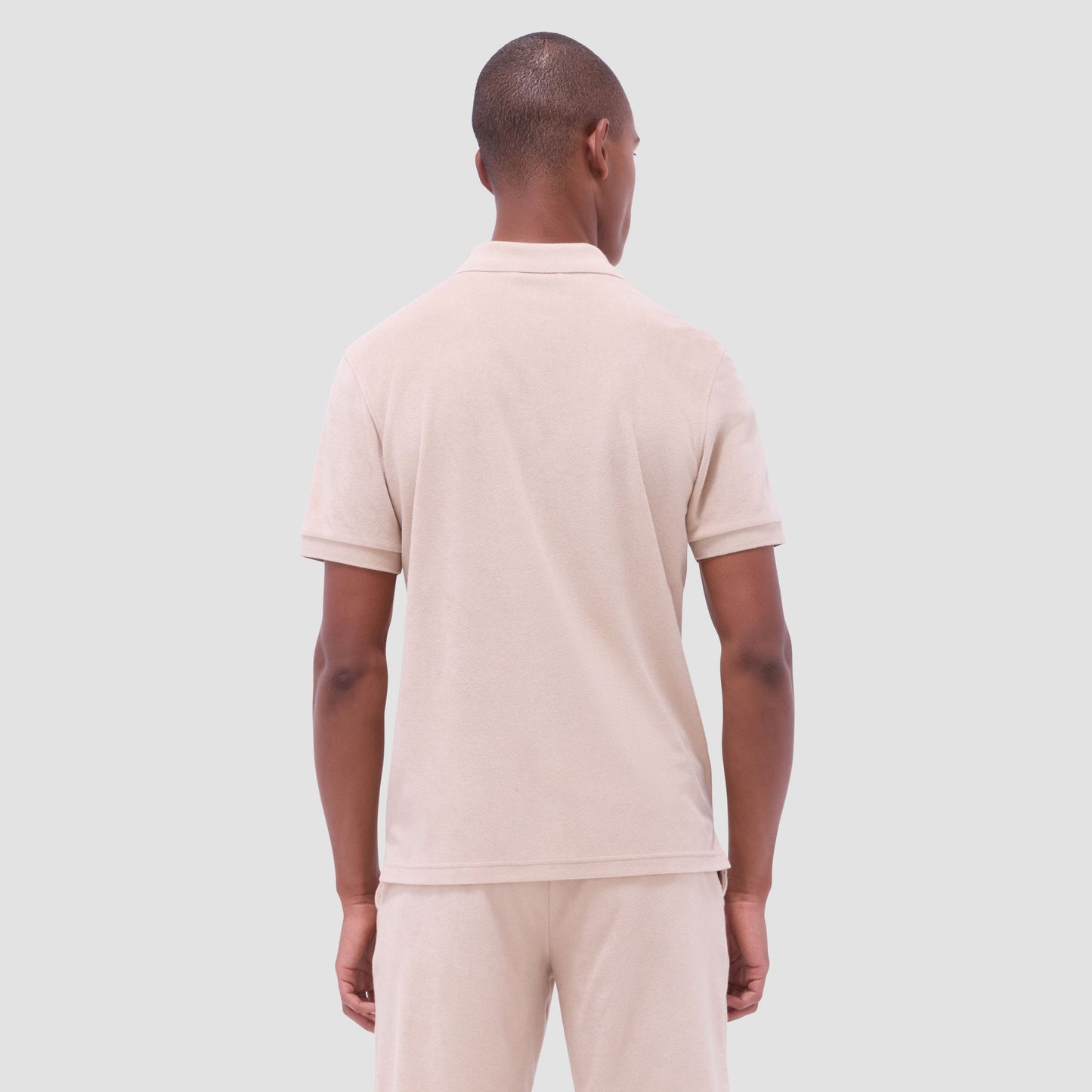 Bugatchi French Terry Polo Shirt Sand