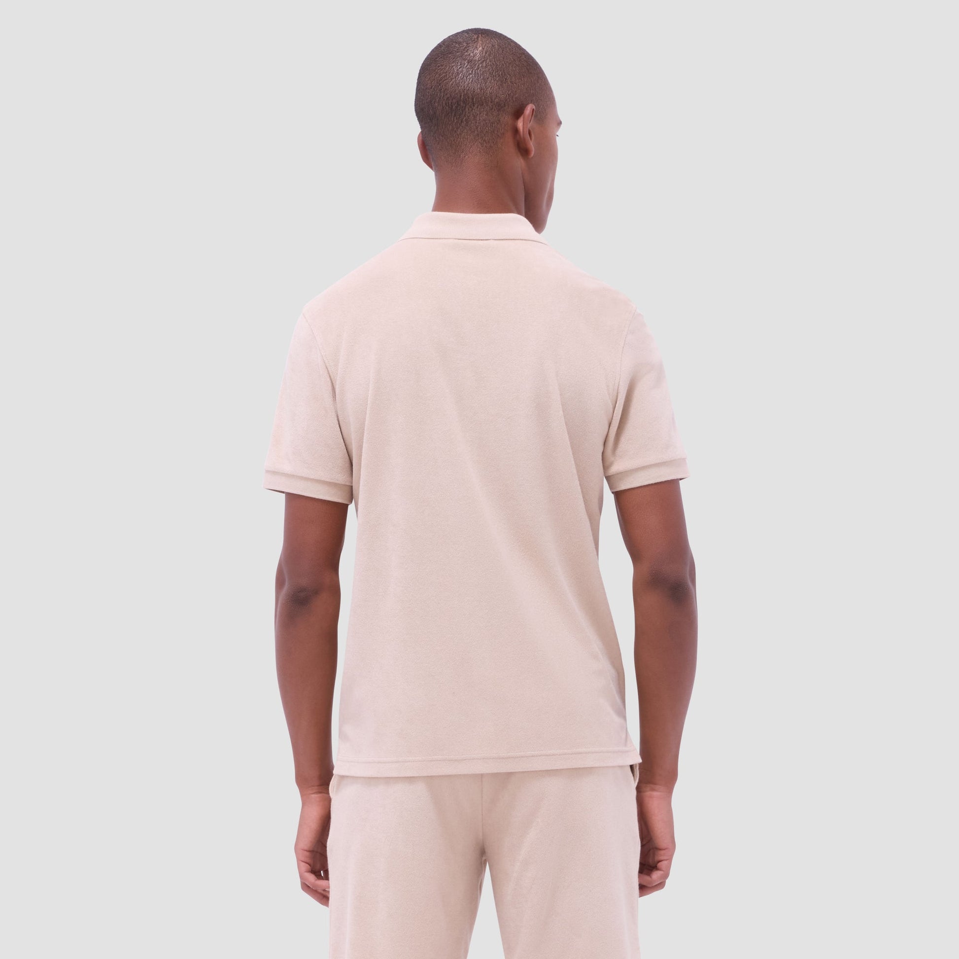 Bugatchi French Terry Polo Shirt Sand