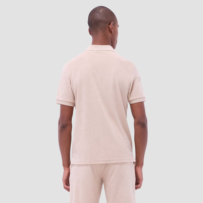 Bugatchi French Terry Polo Shirt Sand