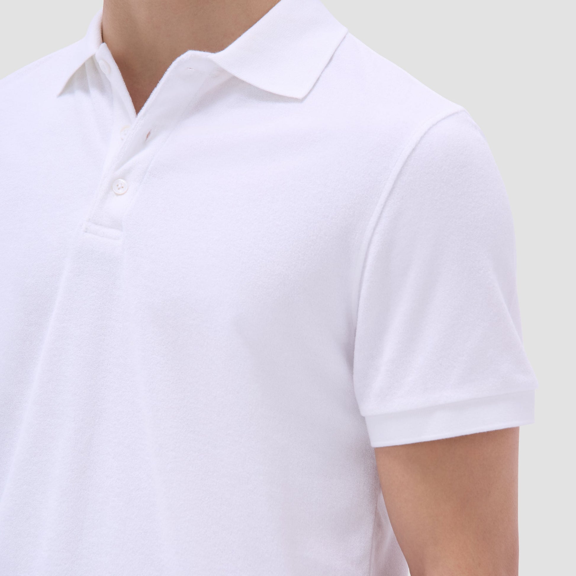 Bugatchi French Terry Polo Shirt White