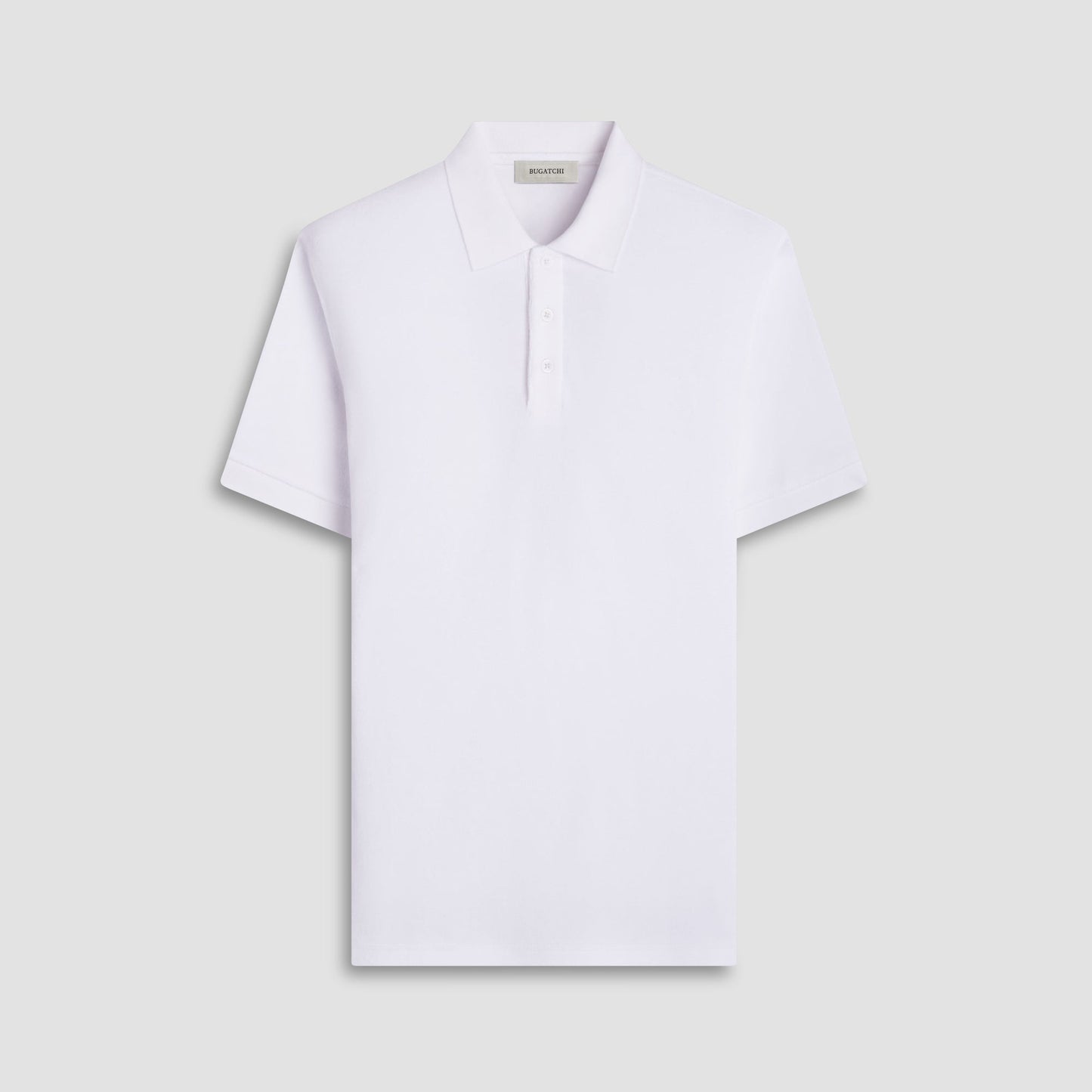 Bugatchi French Terry Polo Shirt White