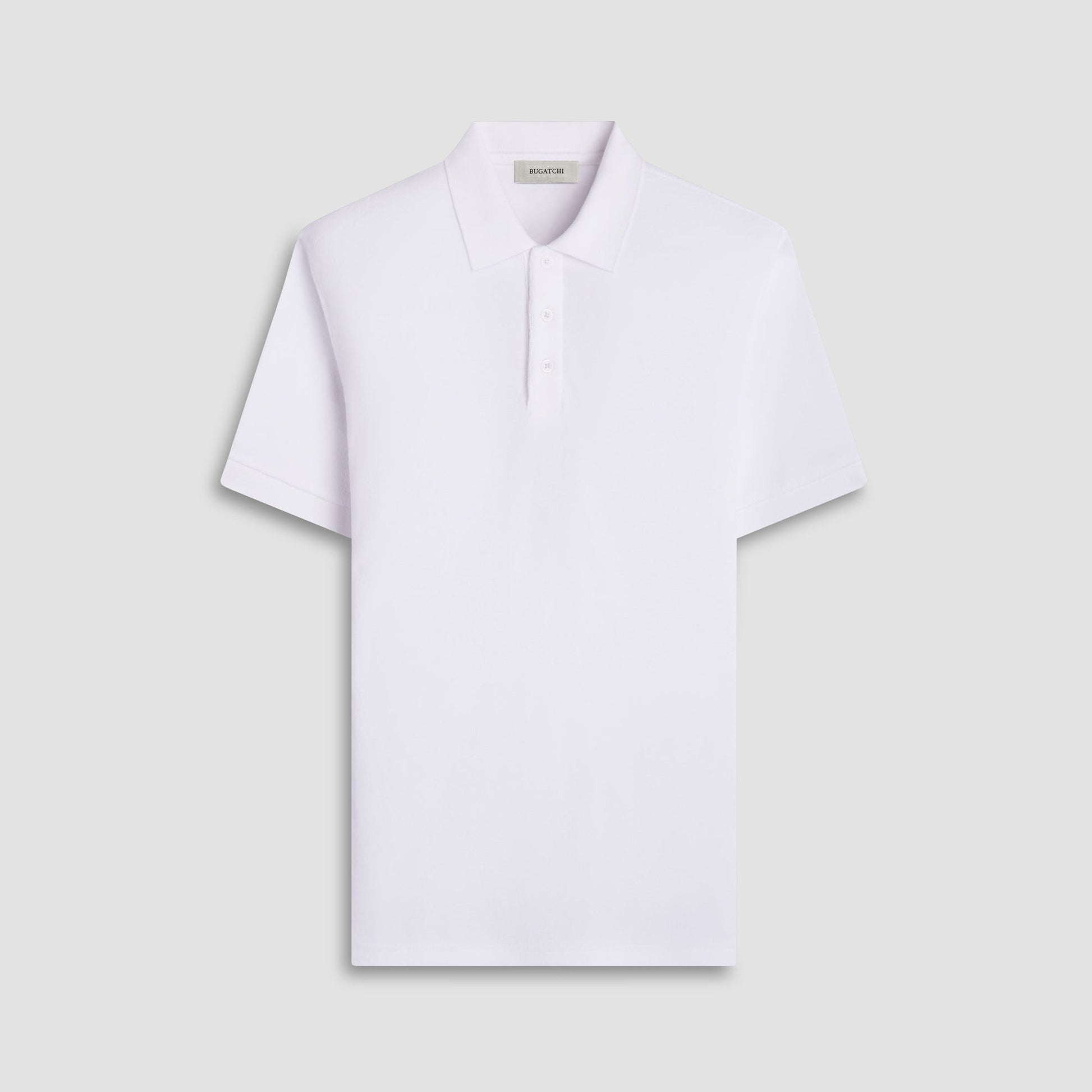 Bugatchi French Terry Polo Shirt White