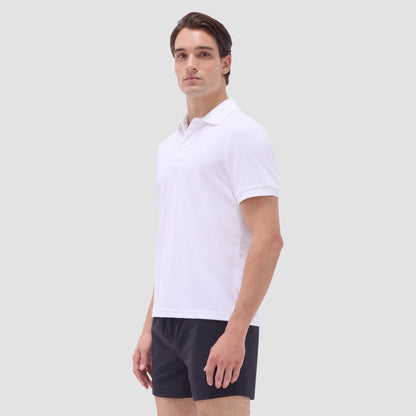 Bugatchi French Terry Polo Shirt White