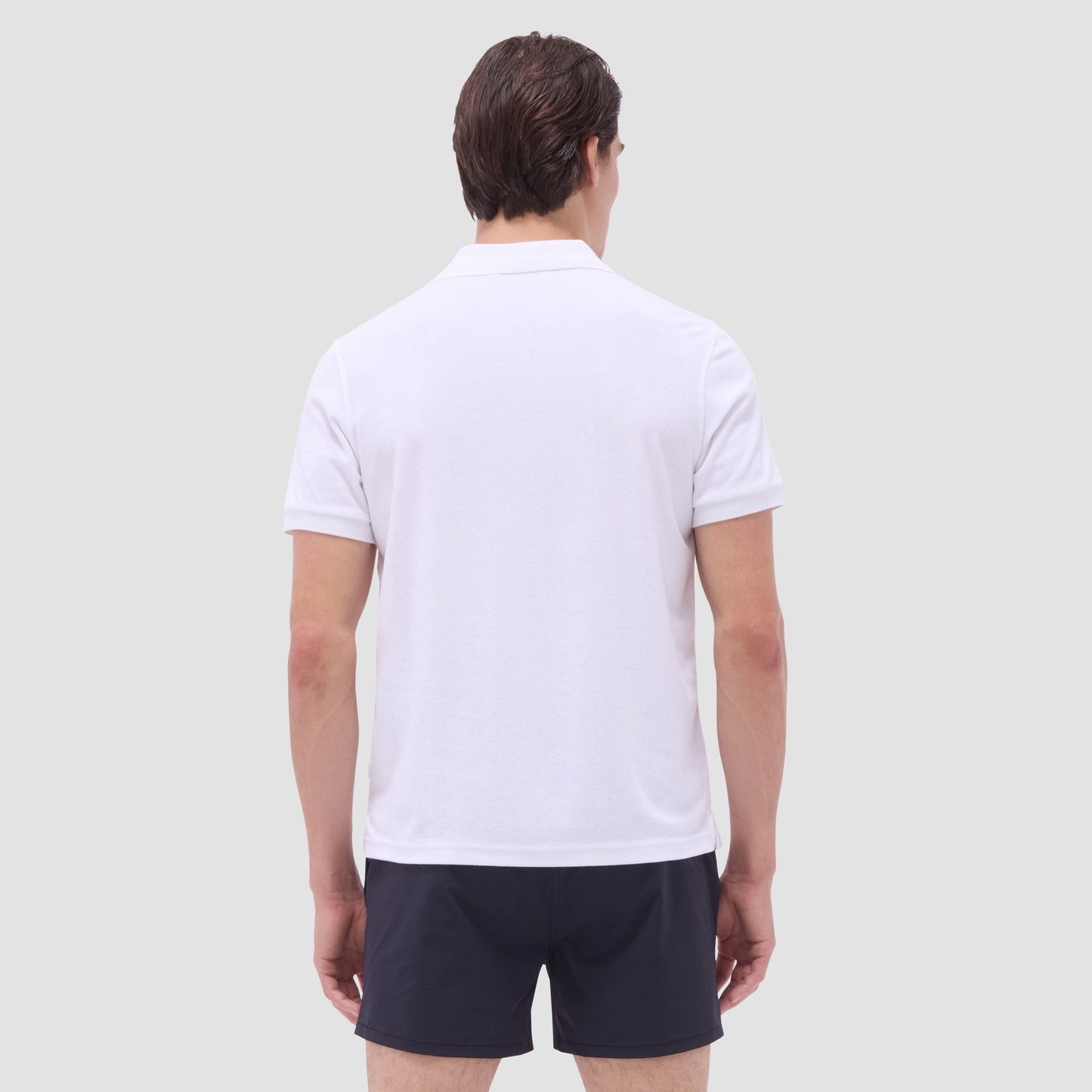 Bugatchi French Terry Polo Shirt White