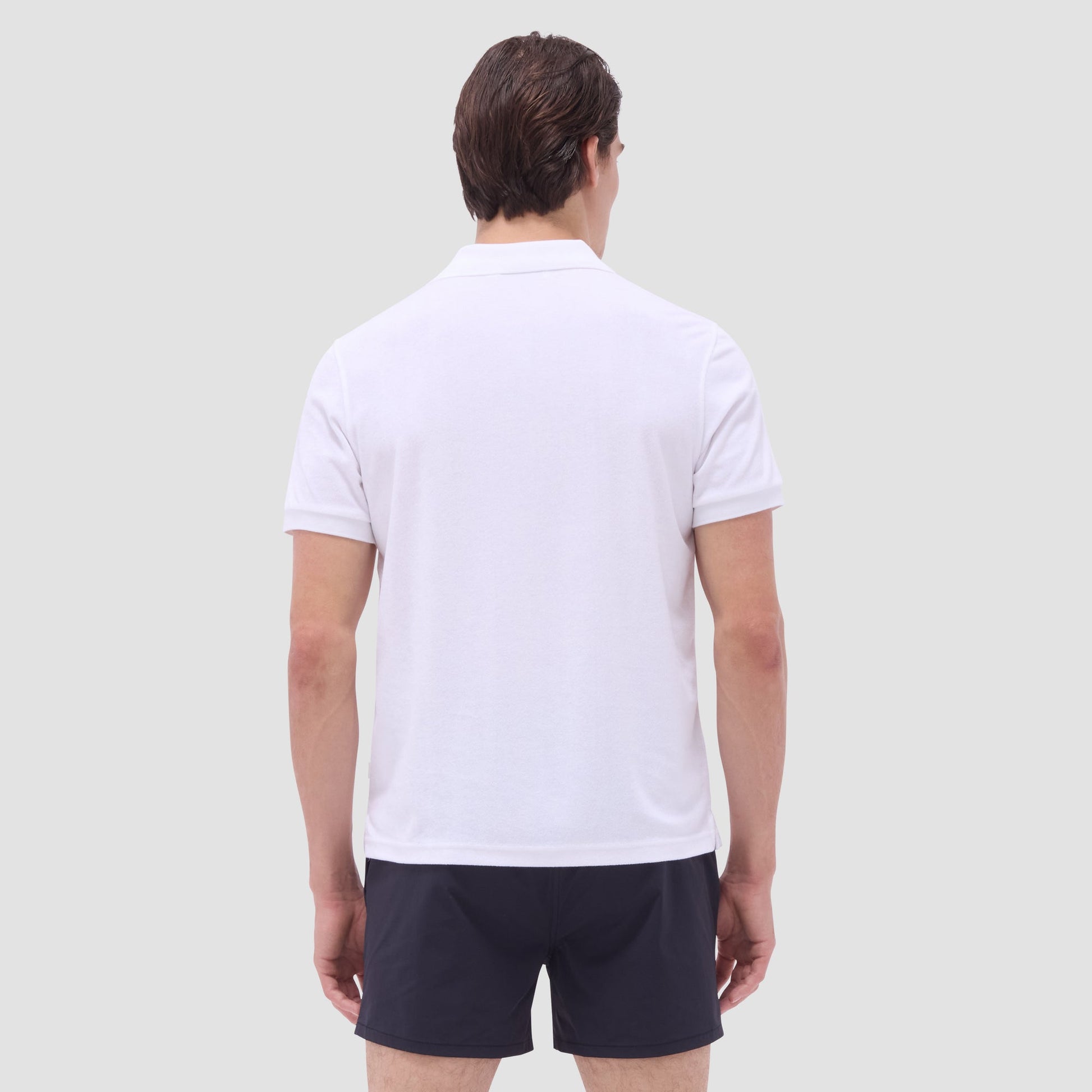 Bugatchi French Terry Polo Shirt White