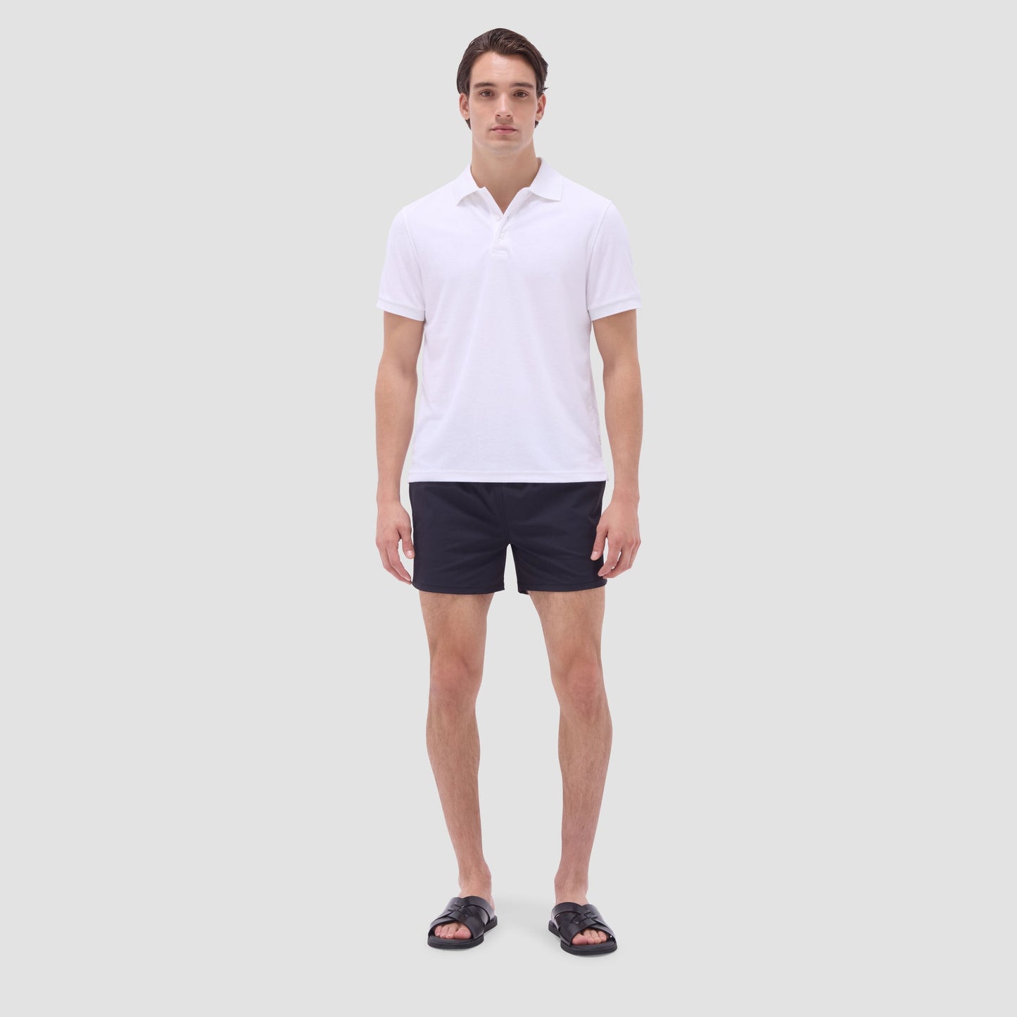 Bugatchi French Terry Polo Shirt White