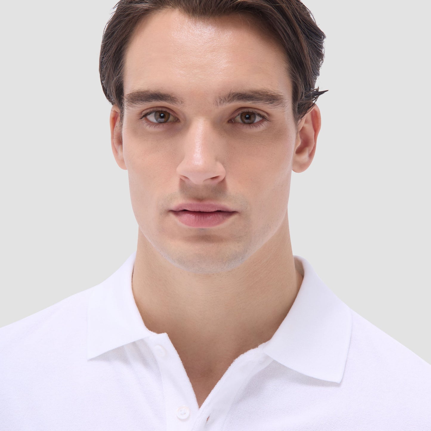 Bugatchi French Terry Polo Shirt White