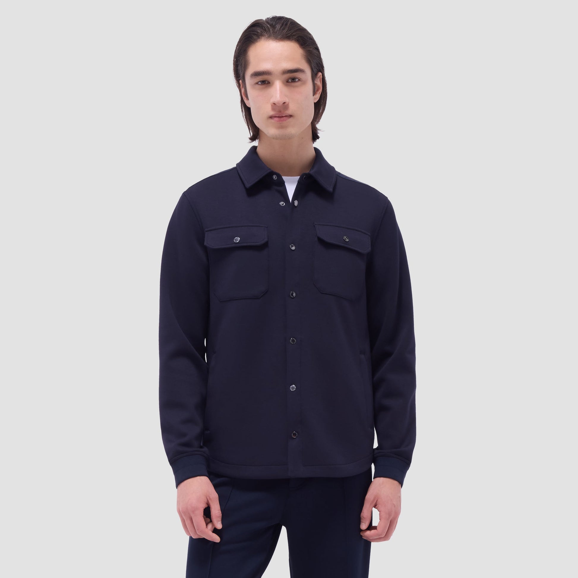 Bugatchi Soft Touch™ Solid Shirt Jacket Navy