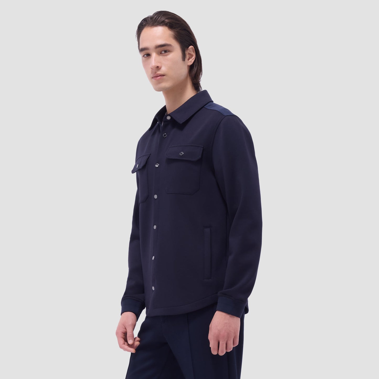 Bugatchi Soft Touch™ Solid Shirt Jacket Navy