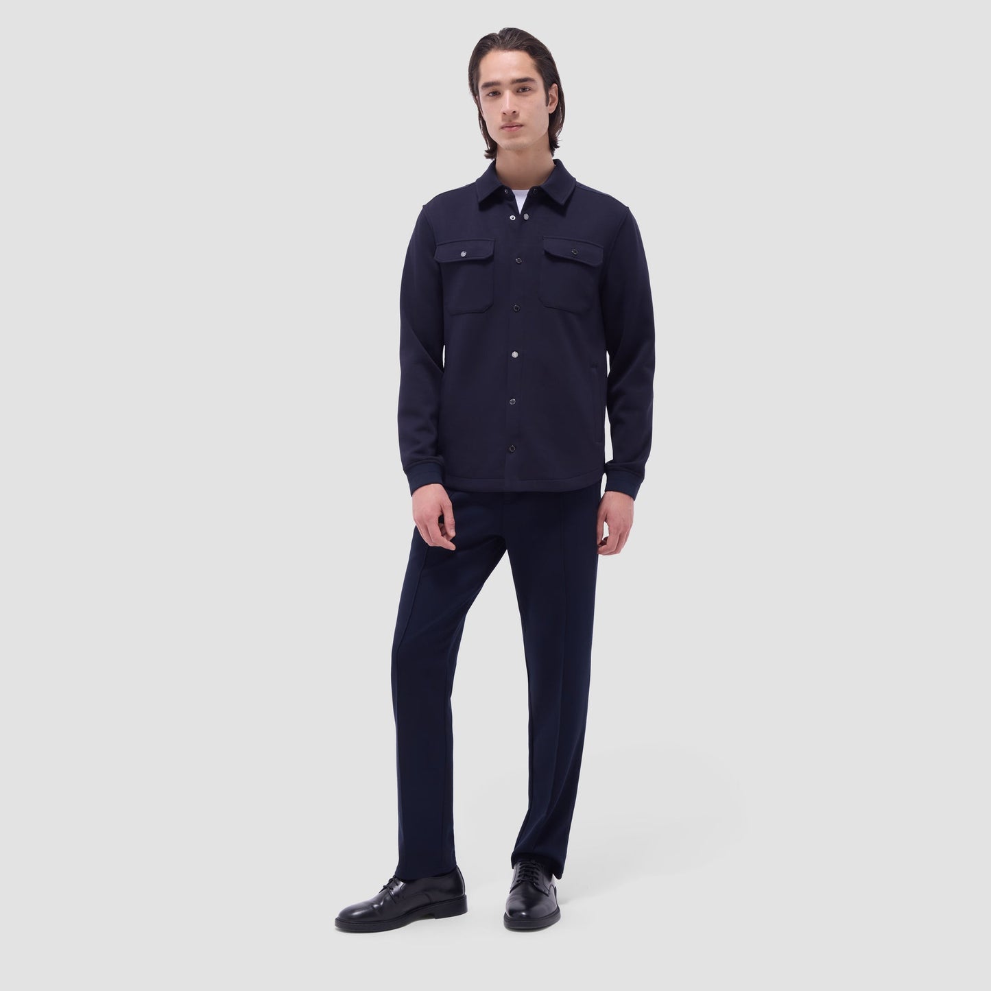 Bugatchi Soft Touch™ Solid Shirt Jacket Navy