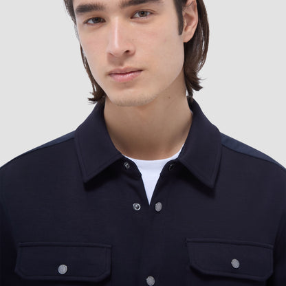 Bugatchi Soft Touch™ Solid Shirt Jacket Navy