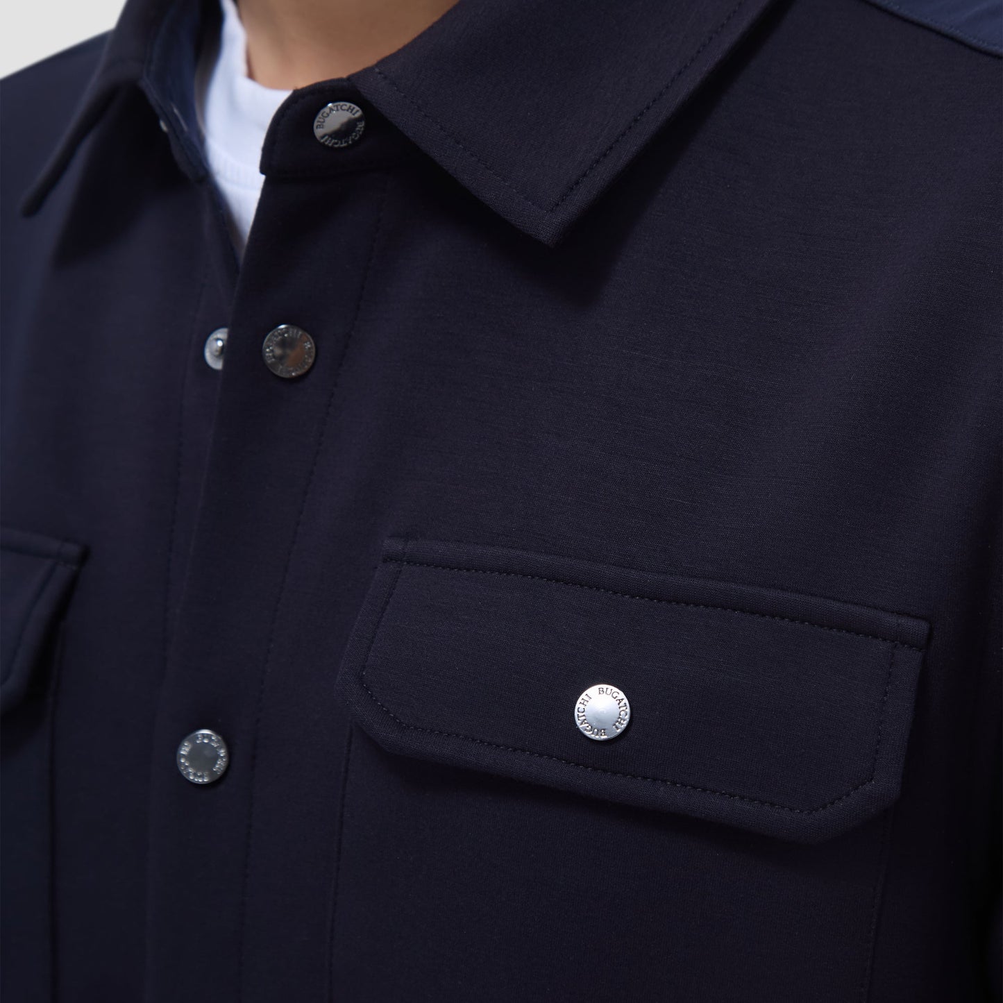 Bugatchi Soft Touch™ Solid Shirt Jacket Navy