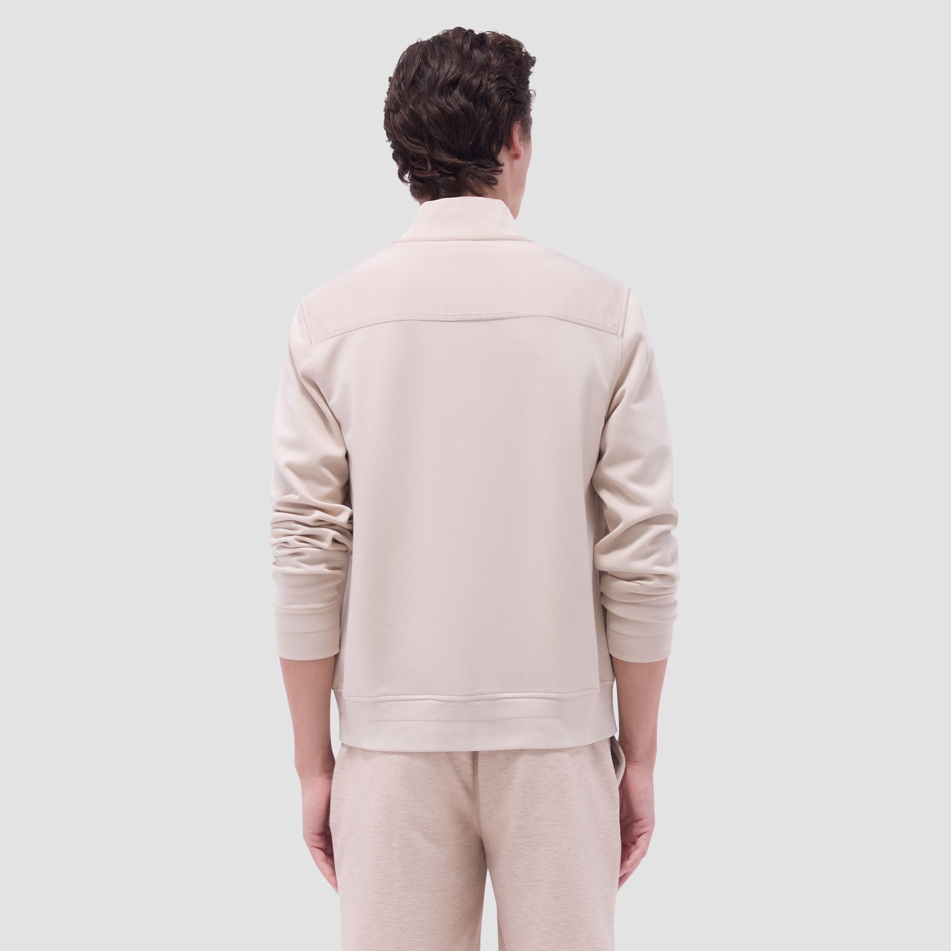 Bugatchi Soft Touch™ Solid Bomber Jacket Almond