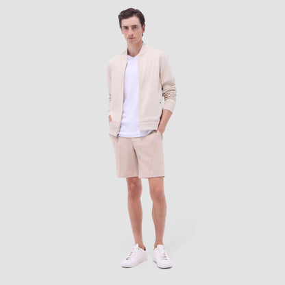 Bugatchi Soft Touch™ Solid Bomber Jacket Almond