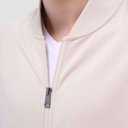 Bugatchi Soft Touch™ Solid Bomber Jacket Almond