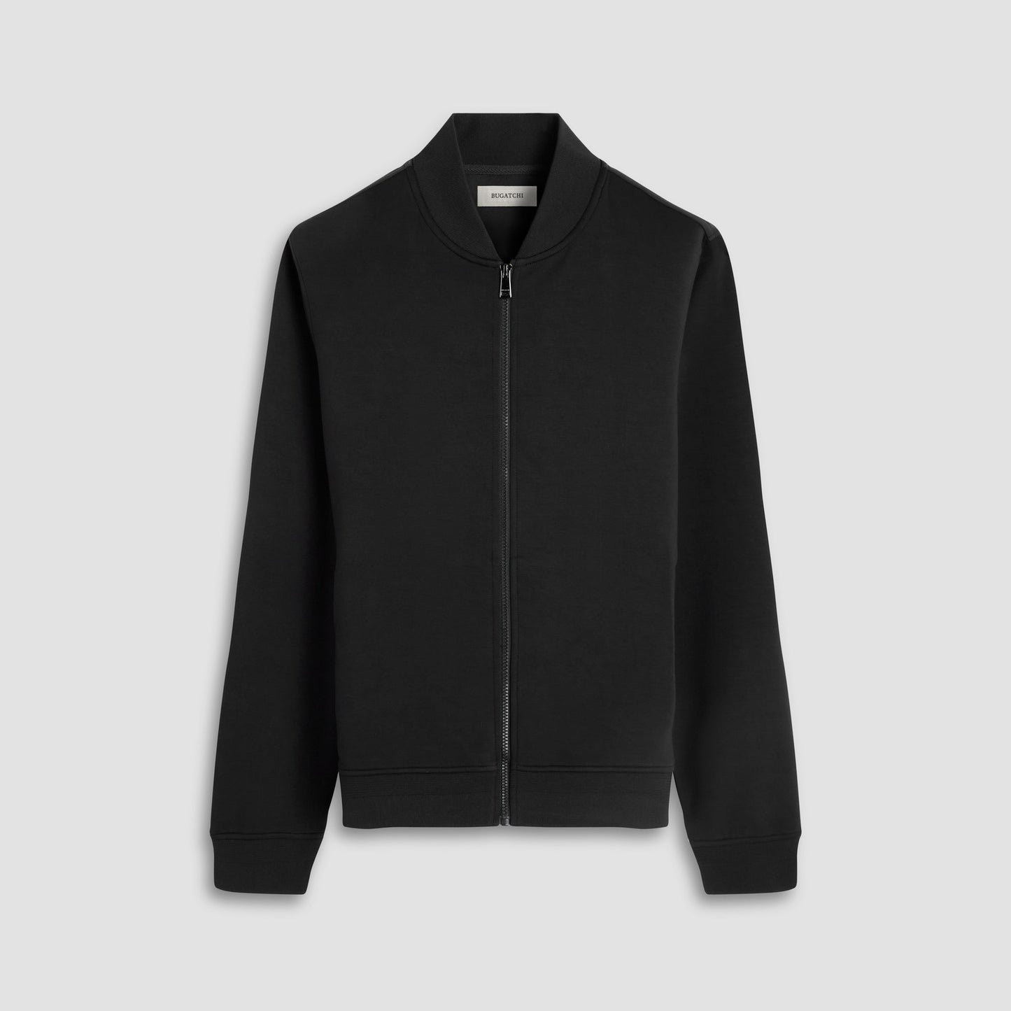 Bugatchi Soft Touch™ Solid Bomber Jacket Black