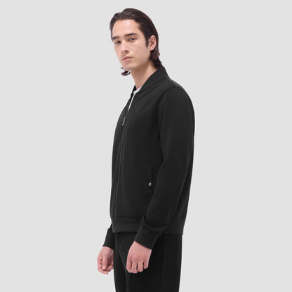 Bugatchi Soft Touch™ Solid Bomber Jacket Black