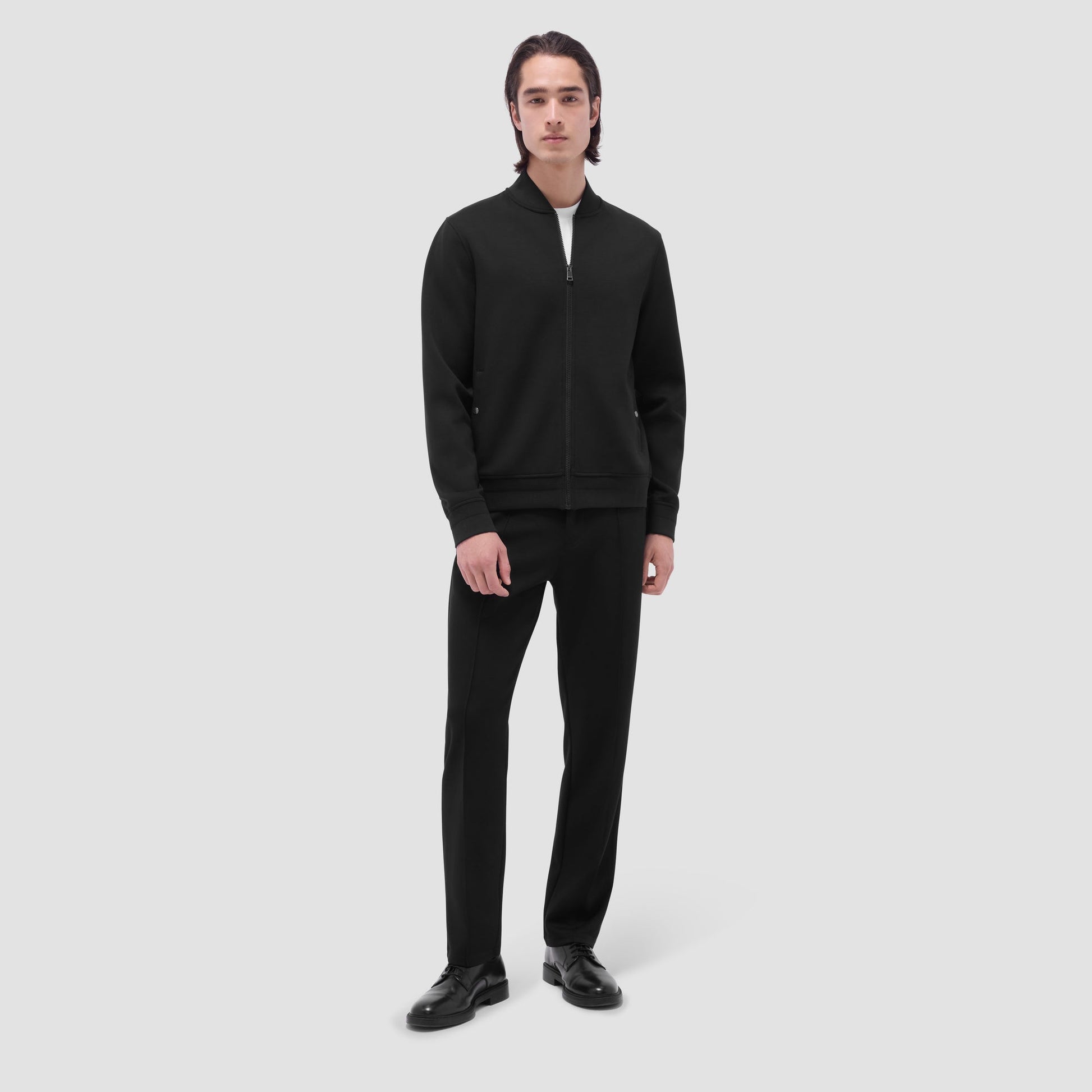Bugatchi Soft Touch™ Solid Bomber Jacket Black