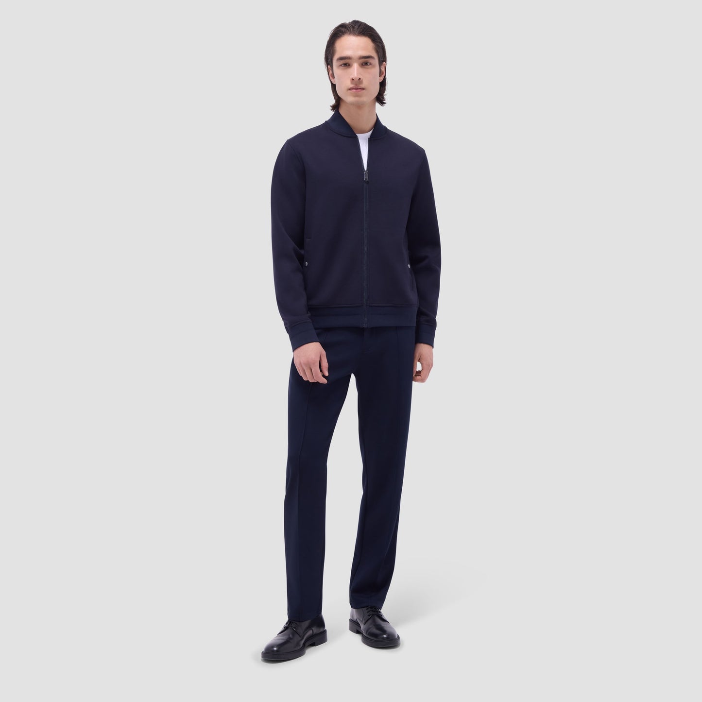Bugatchi Soft Touch™ Solid Bomber Jacket Navy