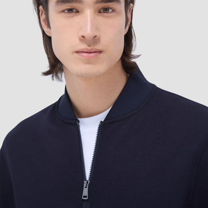 Bugatchi Soft Touch™ Solid Bomber Jacket Navy