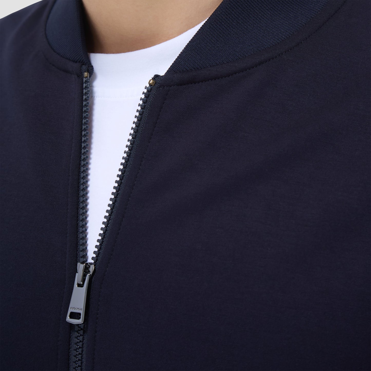 Bugatchi Soft Touch™ Solid Bomber Jacket Navy