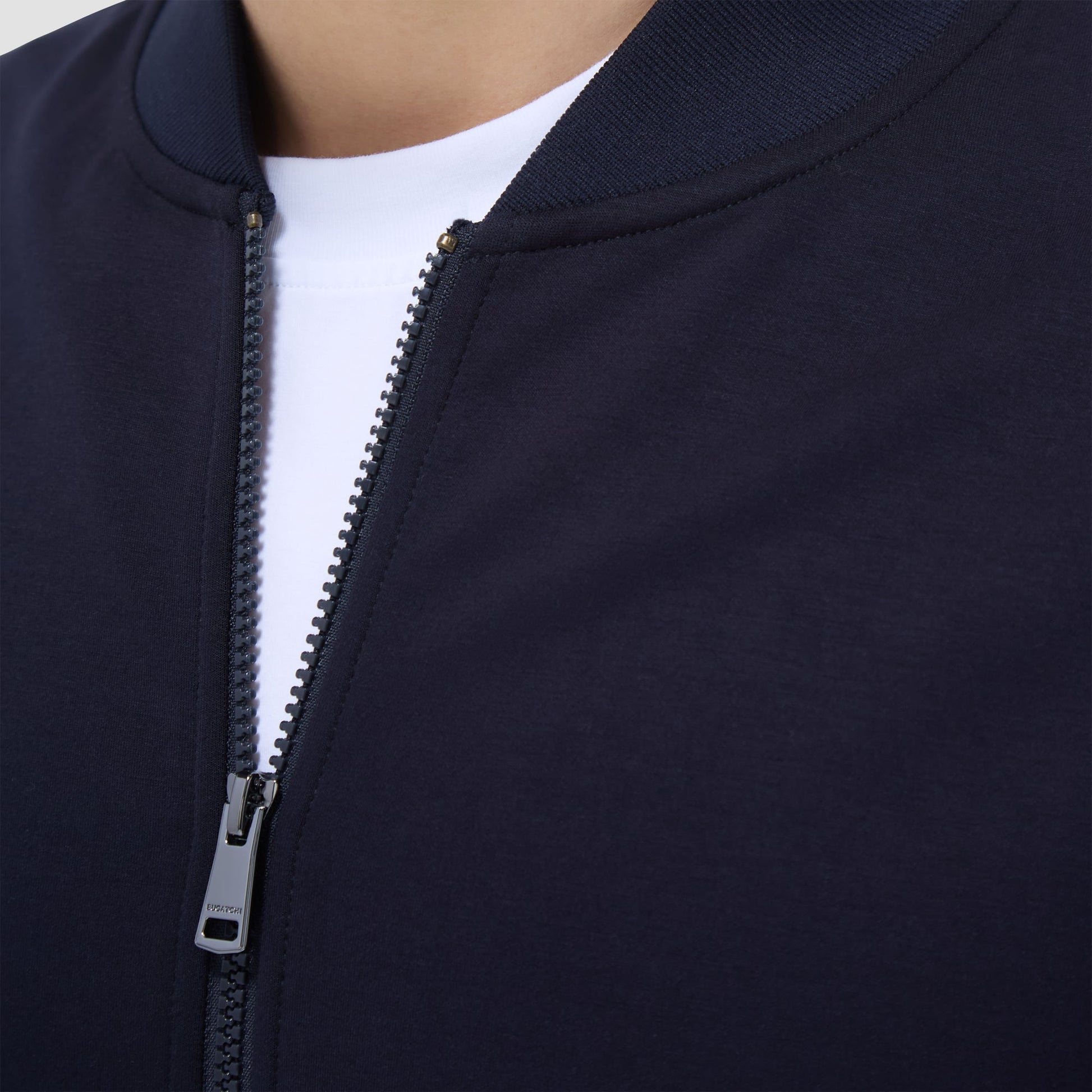 Bugatchi Soft Touch™ Solid Bomber Jacket Navy