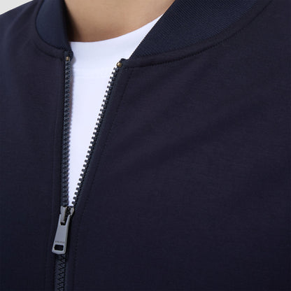 Bugatchi Soft Touch™ Solid Bomber Jacket Navy