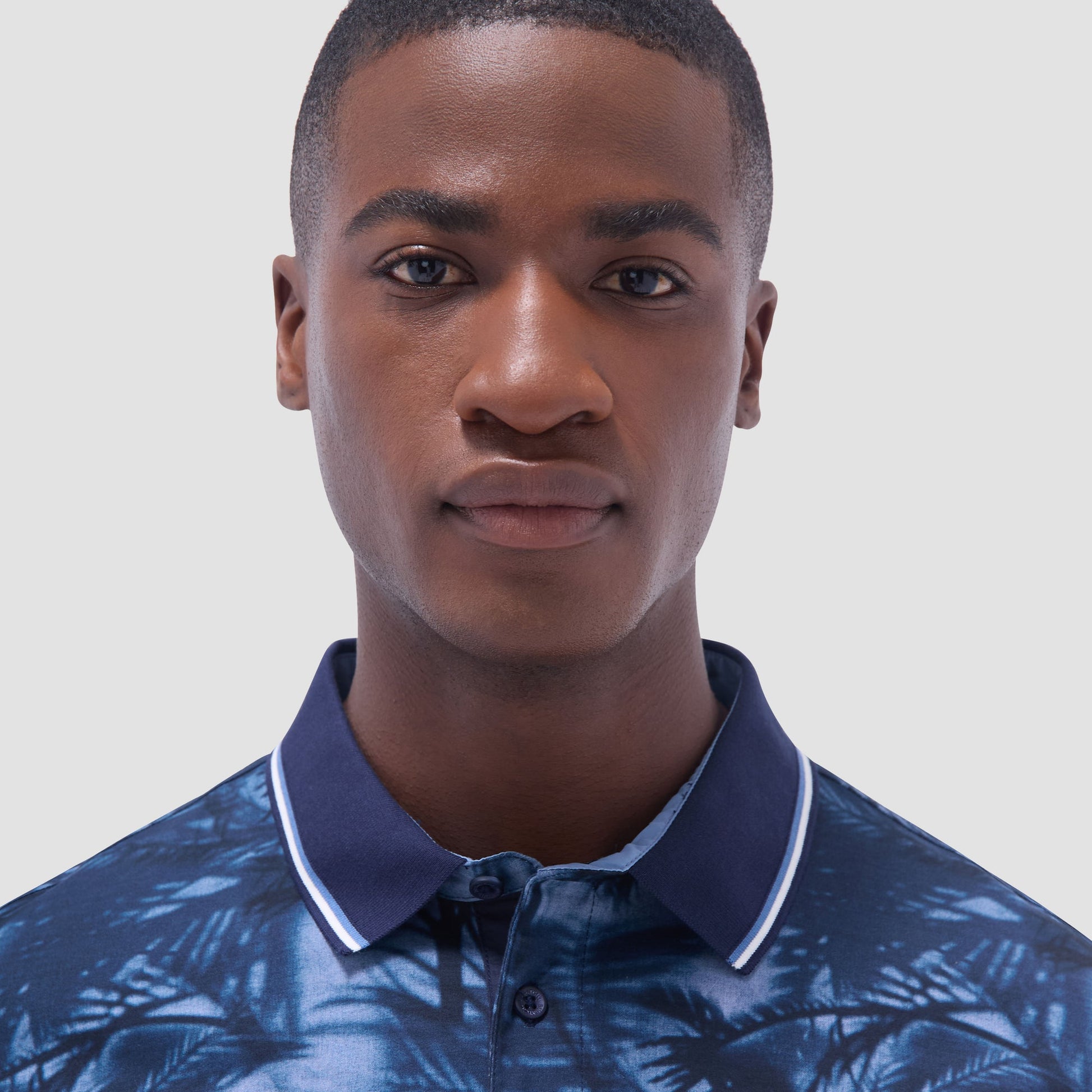 Bugatchi Indigo Palm Polo Shirt Indigo