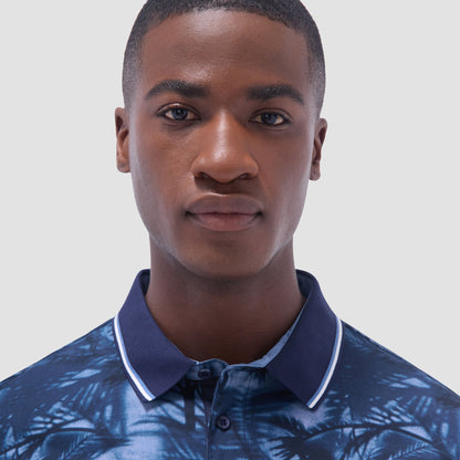 Bugatchi Indigo Palm Polo Shirt Indigo