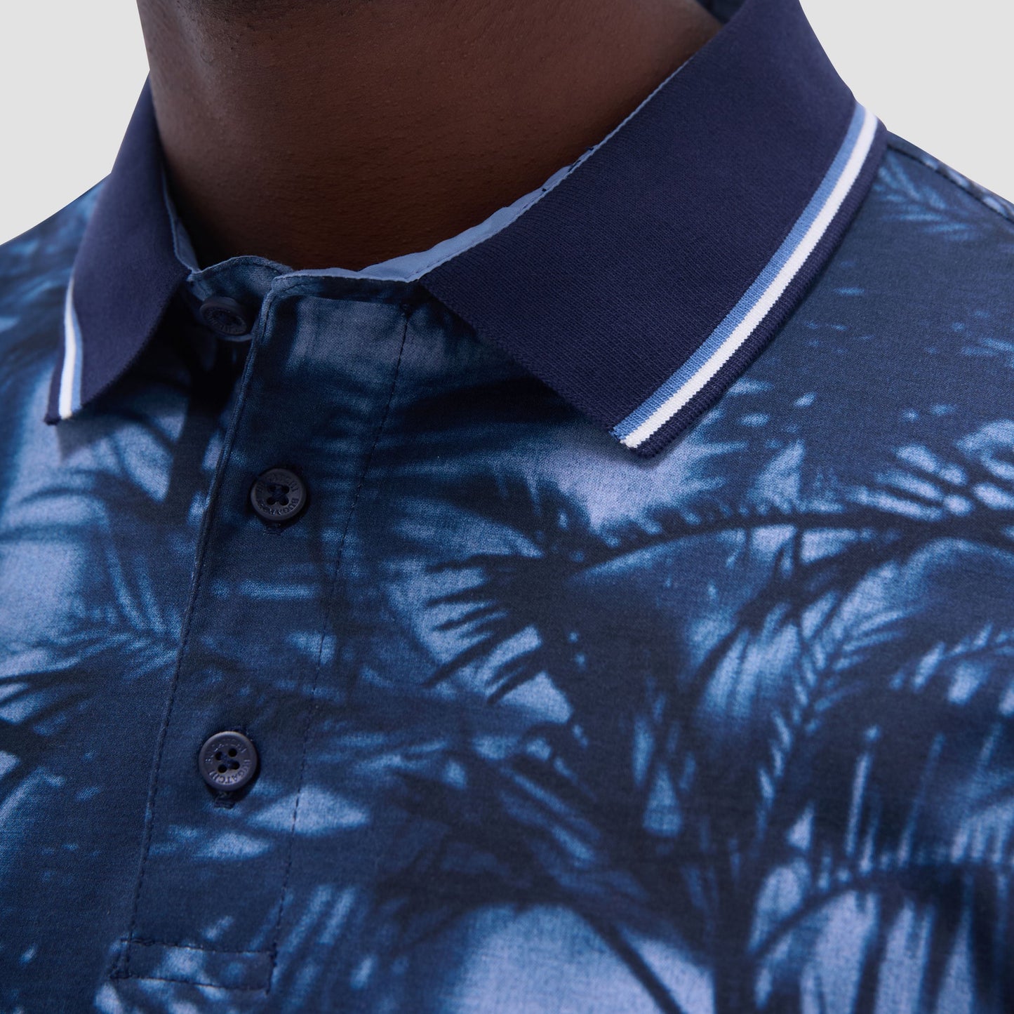 Bugatchi Indigo Palm Polo Shirt Indigo