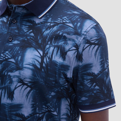 Bugatchi Indigo Palm Polo Shirt Indigo