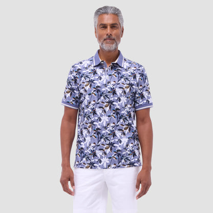 Bugatchi Floral Polo Shirt Peacock