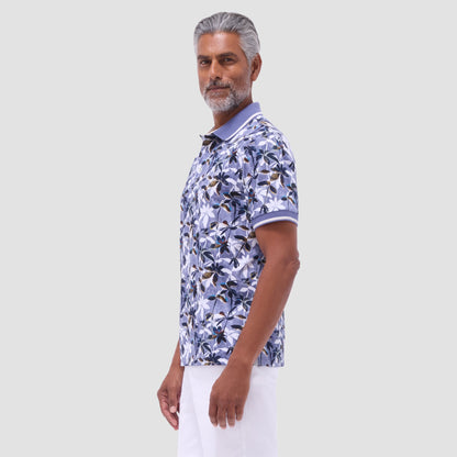 Bugatchi Floral Polo Shirt Peacock