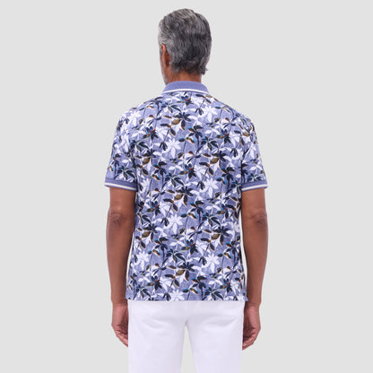 Bugatchi Floral Polo Shirt Peacock