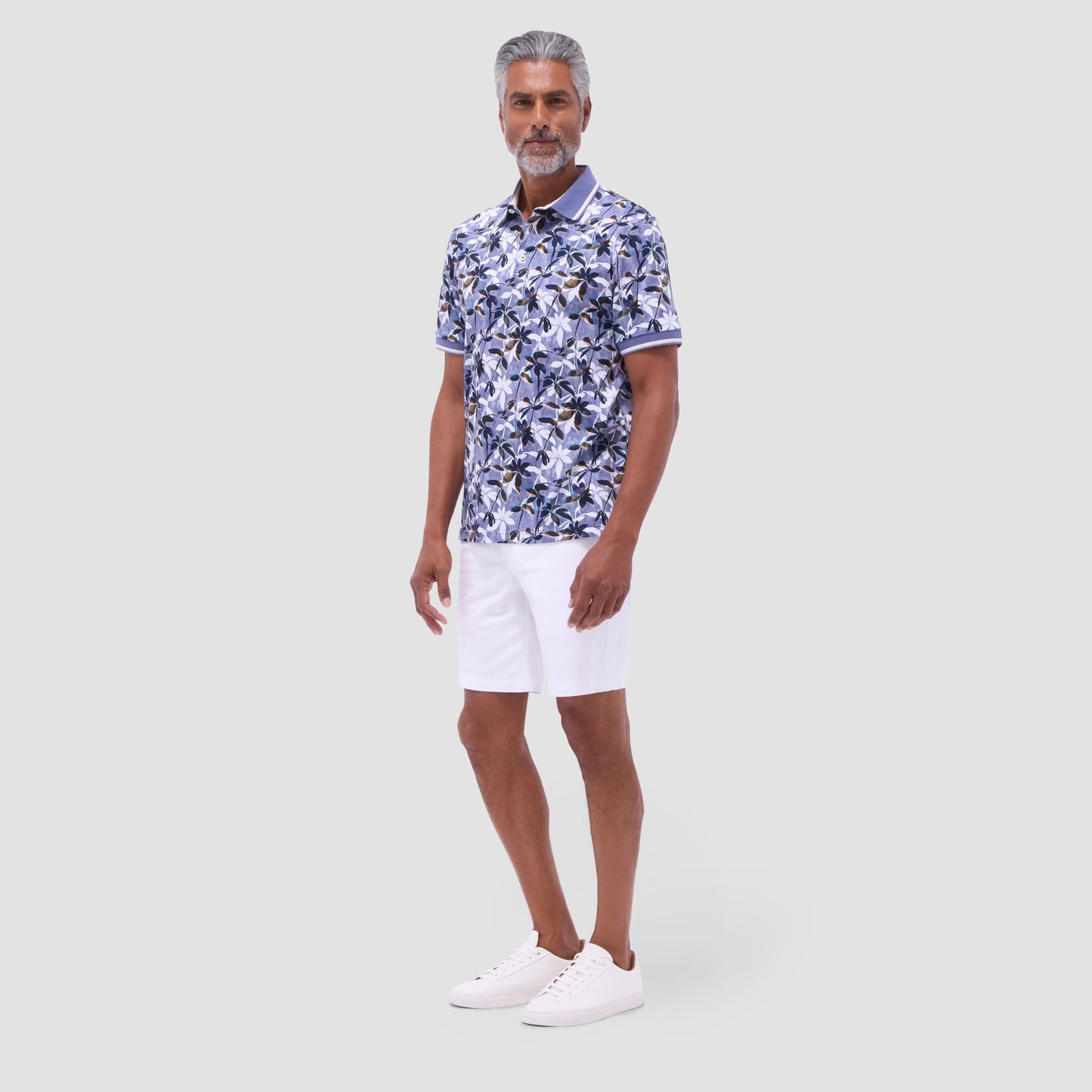 Bugatchi Floral Polo Shirt Peacock