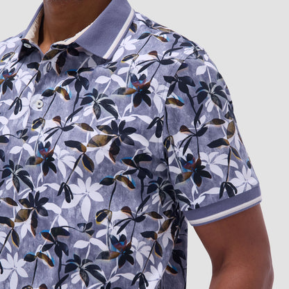 Bugatchi Floral Polo Shirt Peacock