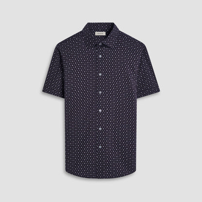 Bugatchi Miles Floral OoohCotton® Short-Sleeve Shirt Black