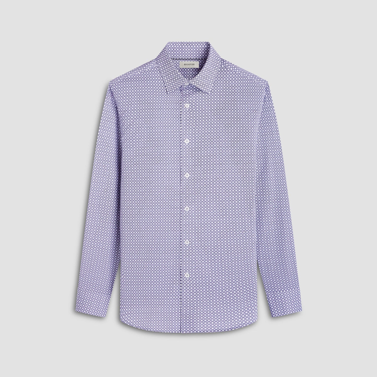 Bugatchi Jules Geometric OoohCotton® Shirt Platinum